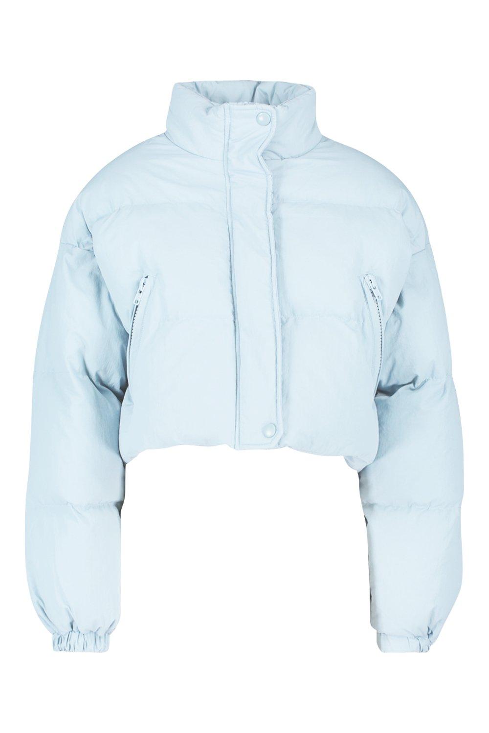 Funnel Neck Cropped Puffer Jacket