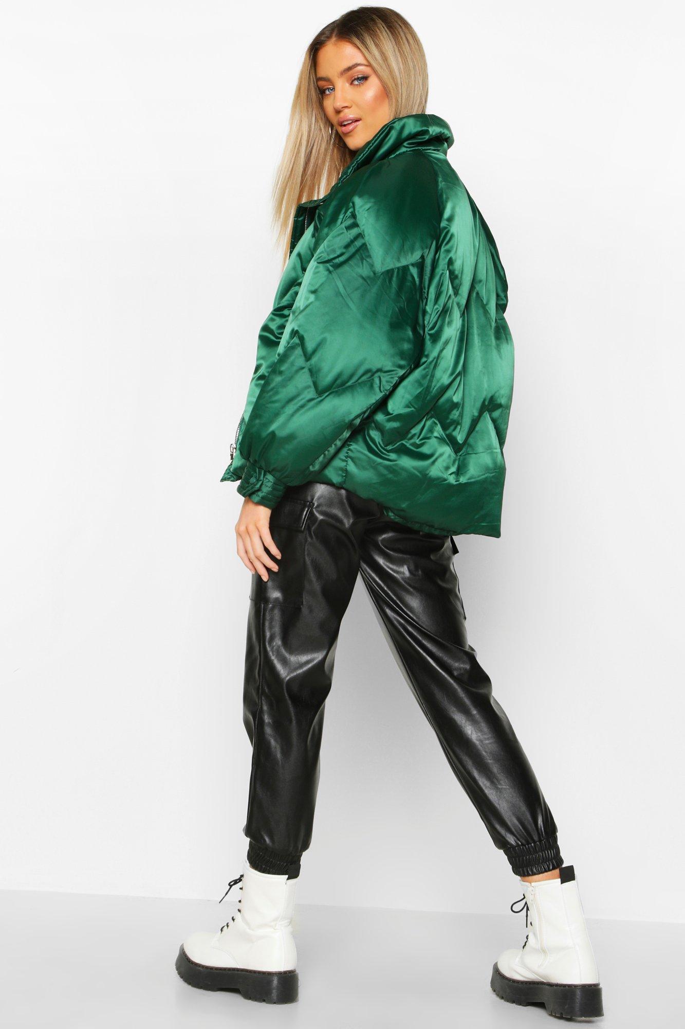 satin puffer jacket