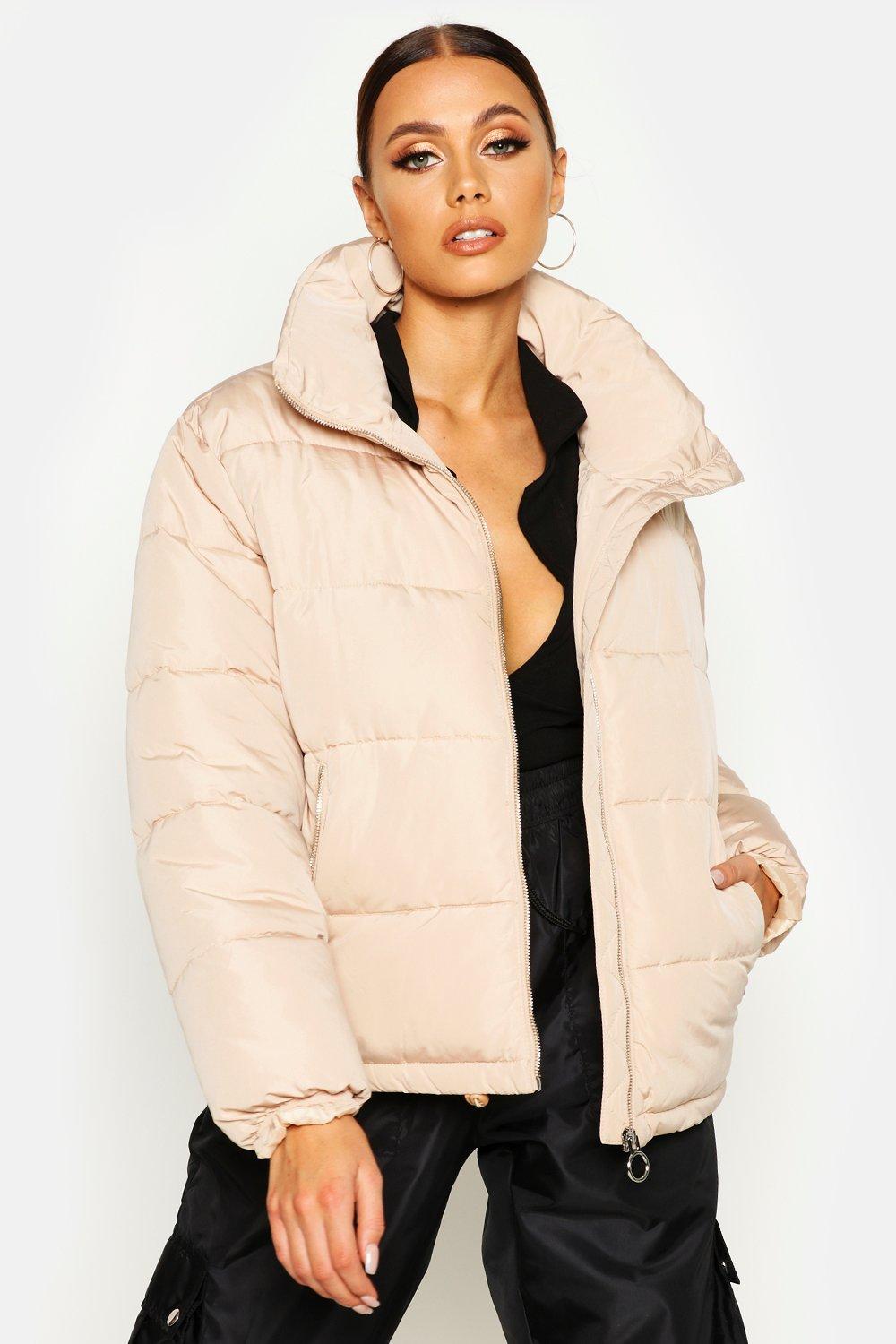 Boohoo funnel neck puffer jacket hotsell