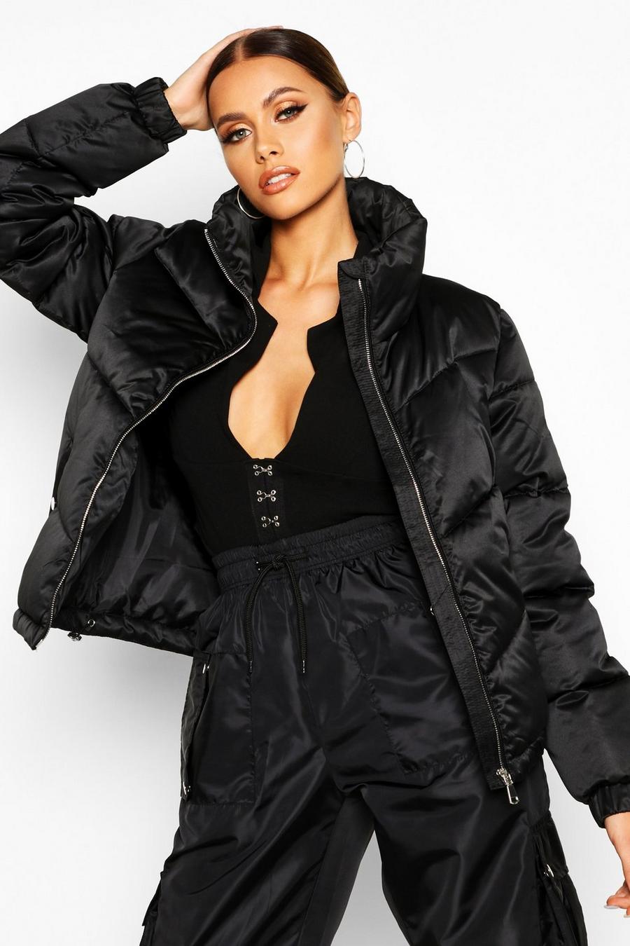 Funnel Neck Zip Detail Puffer image number 1