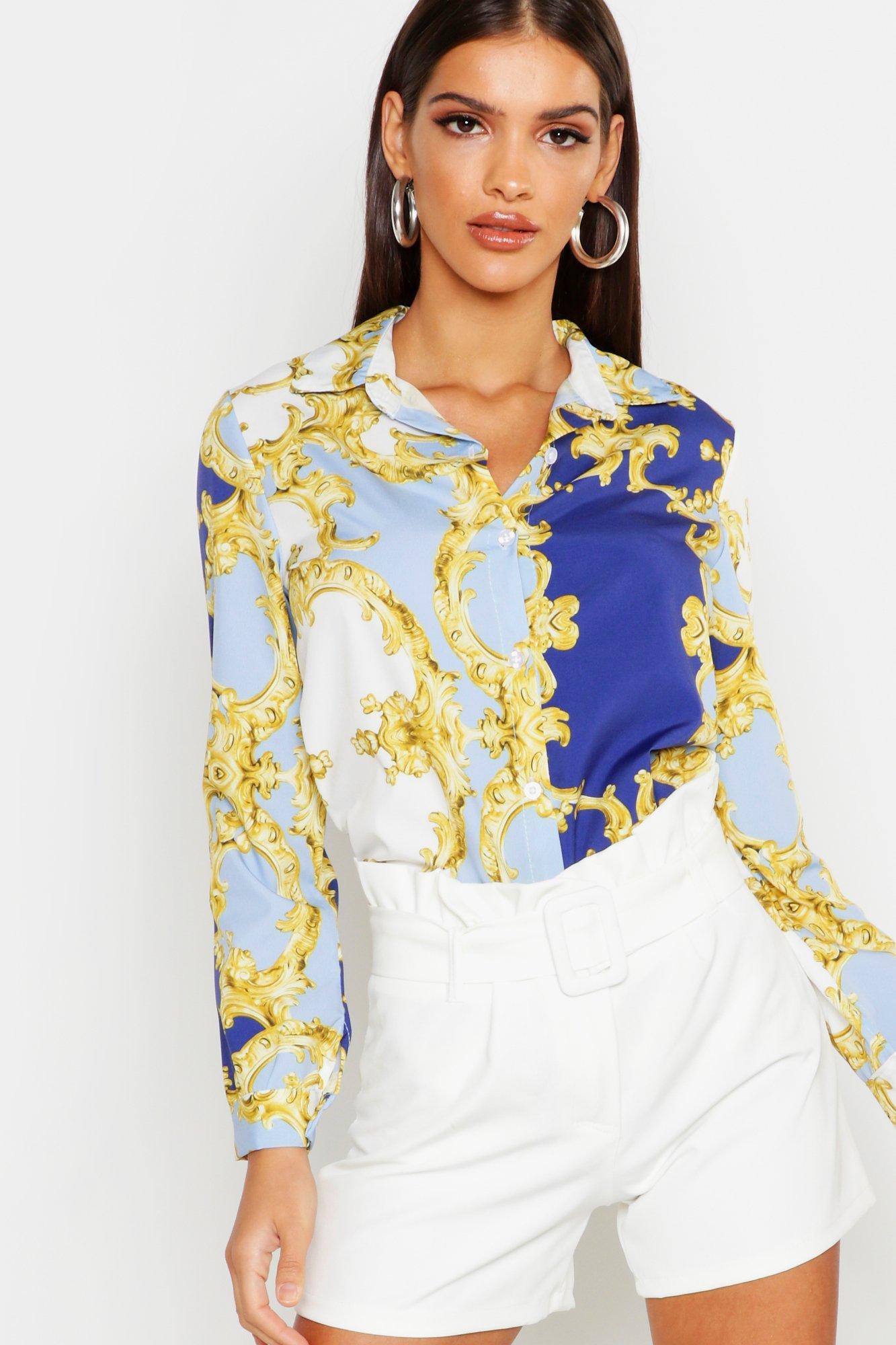 satin chain print shirt