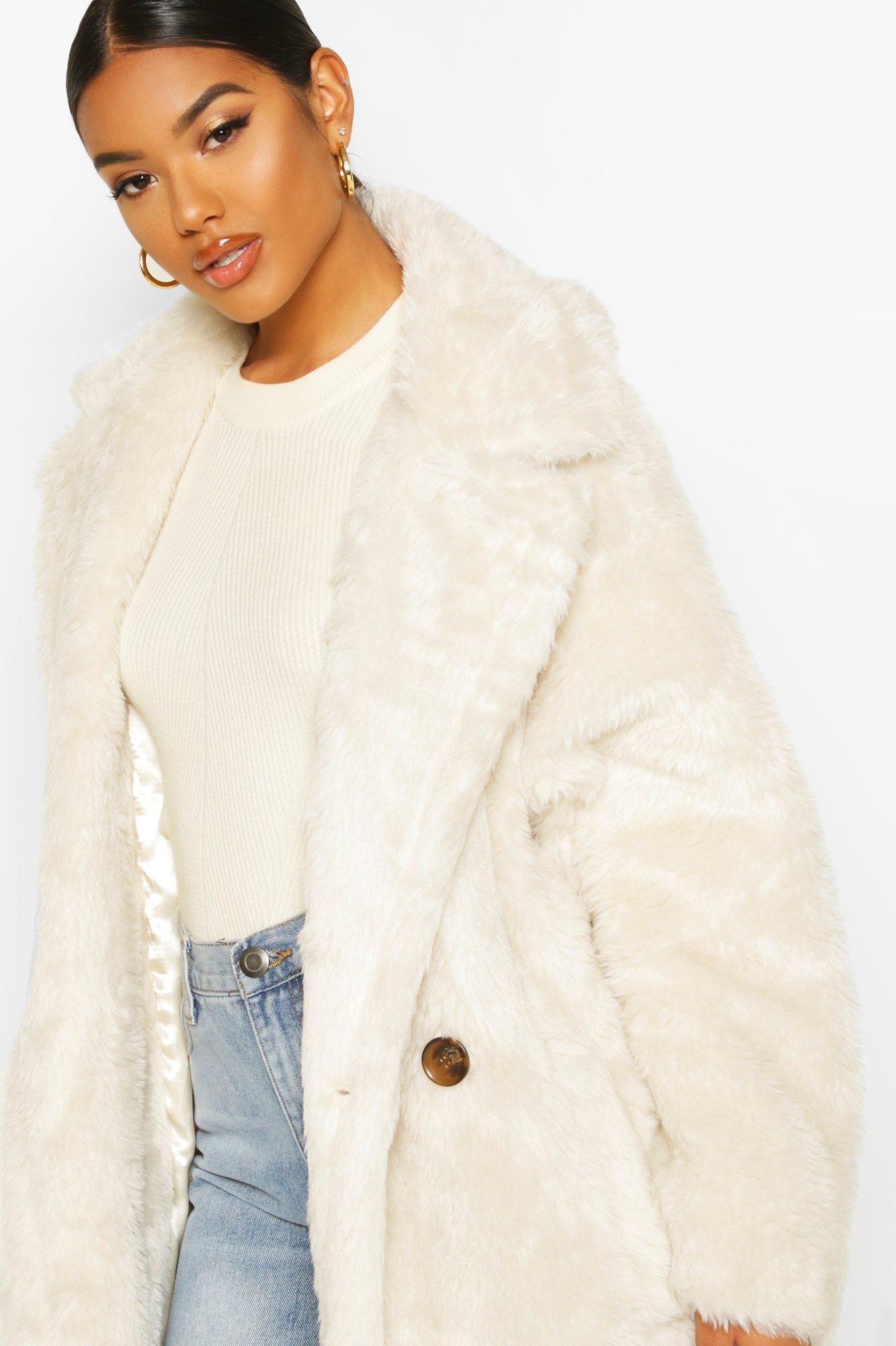 Oversized Teddy Faux Fur Coat boohoo NZ