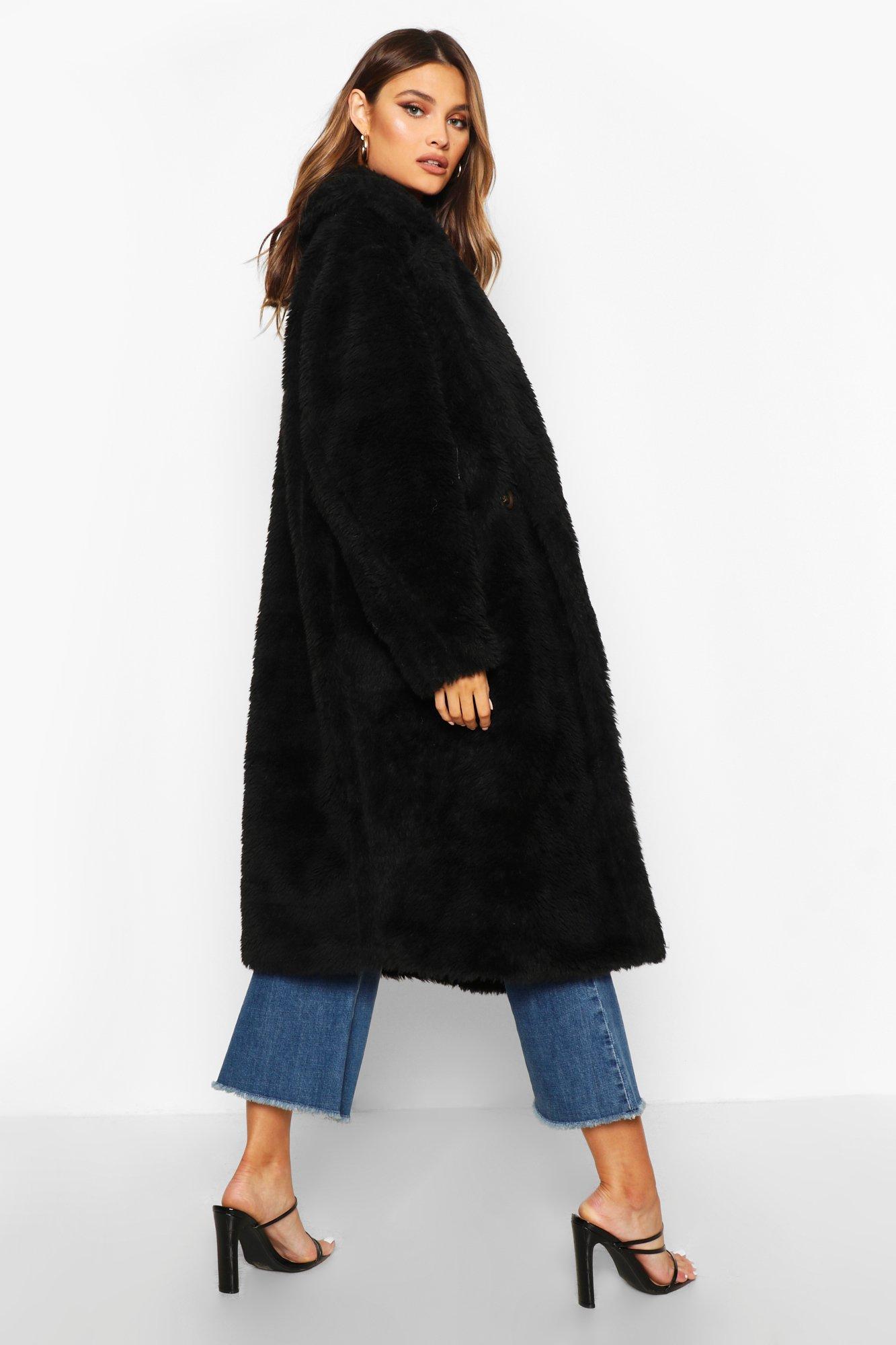 boohoo teddy fur coat