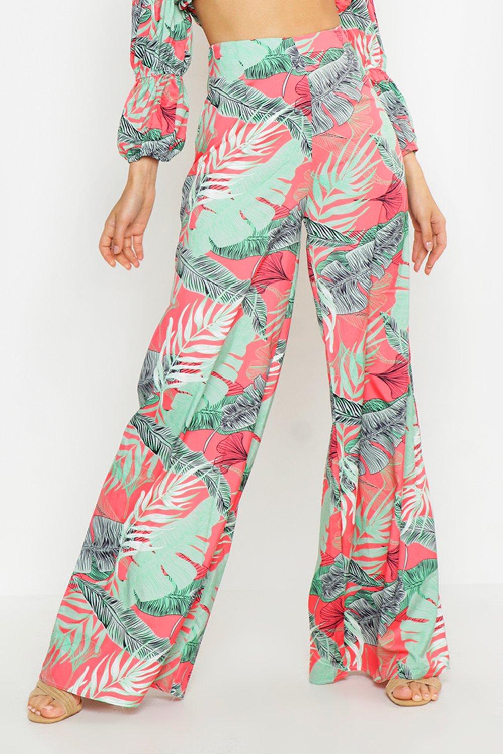 Pantalon imprimé tropical femme hotsell