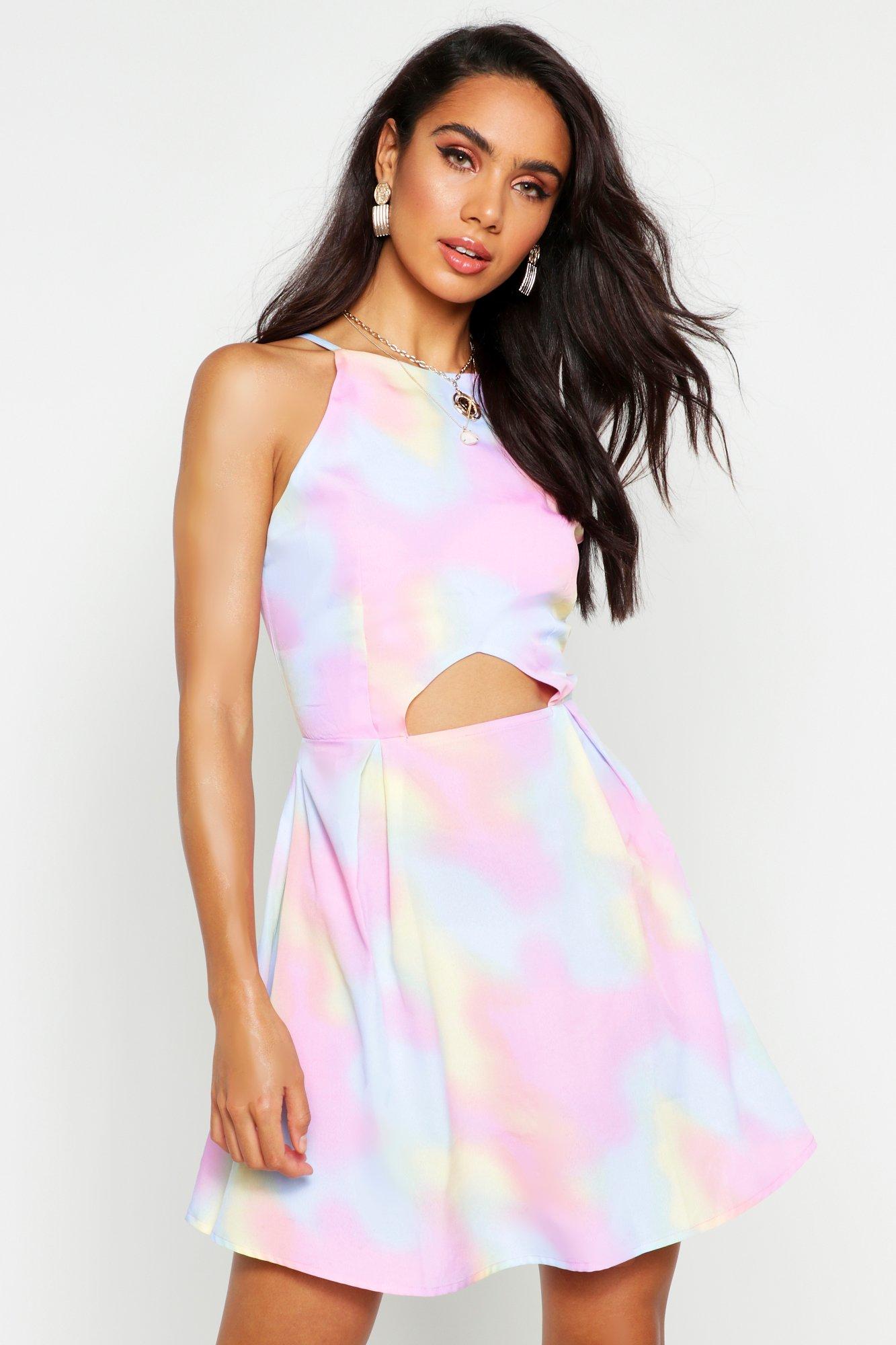 tie dye dress boohoo