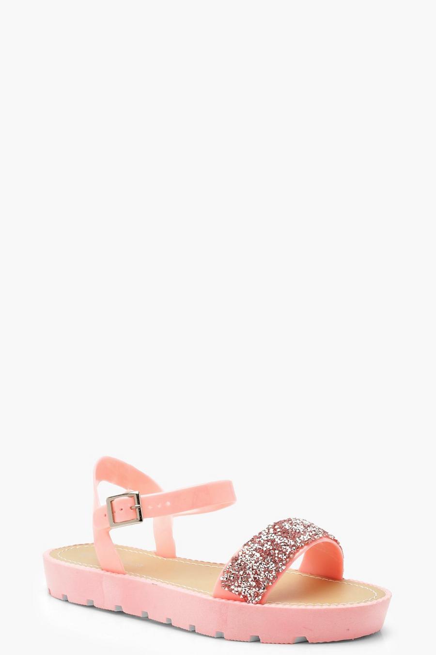 Pink Chunky Cleated Jelly Sandals image number 1
