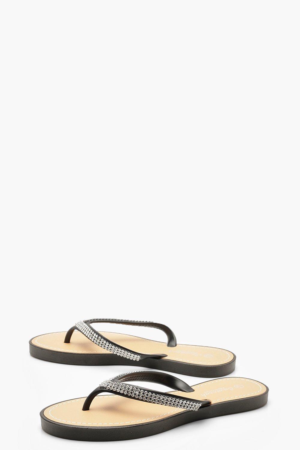 black diamante jelly sandals