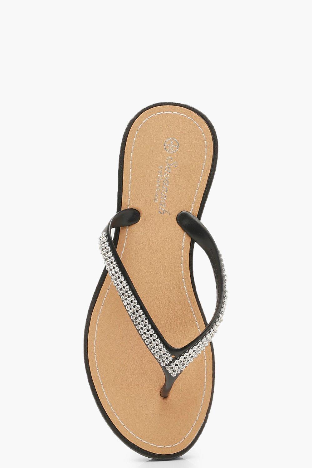 Diamante jelly flip flops on sale