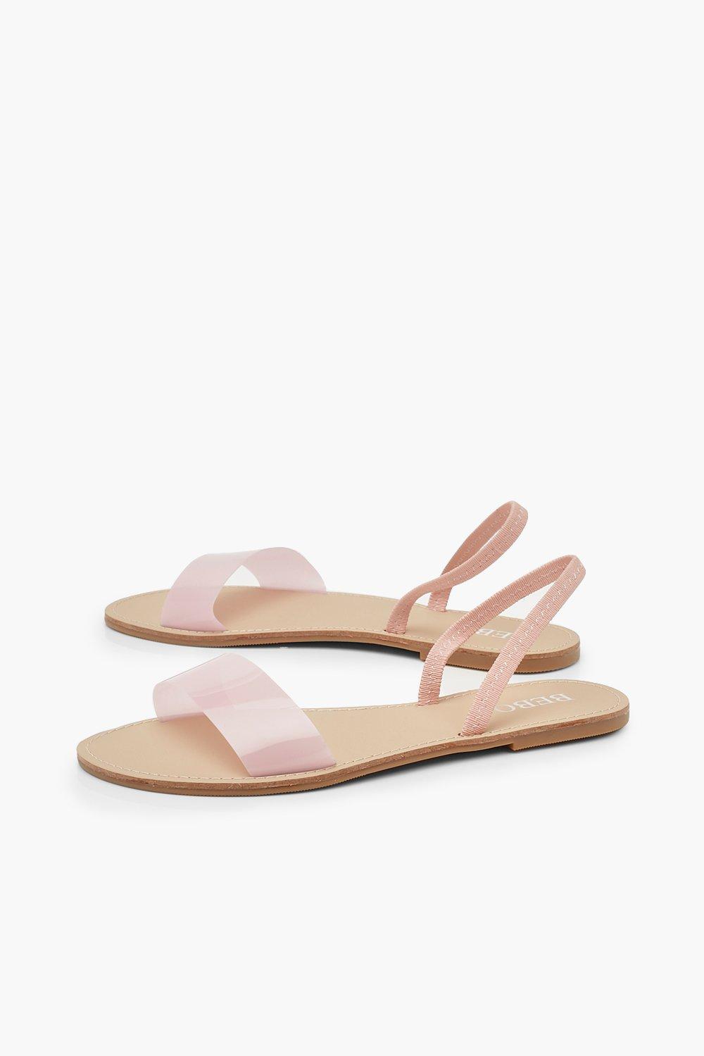 sandales transparentes plates