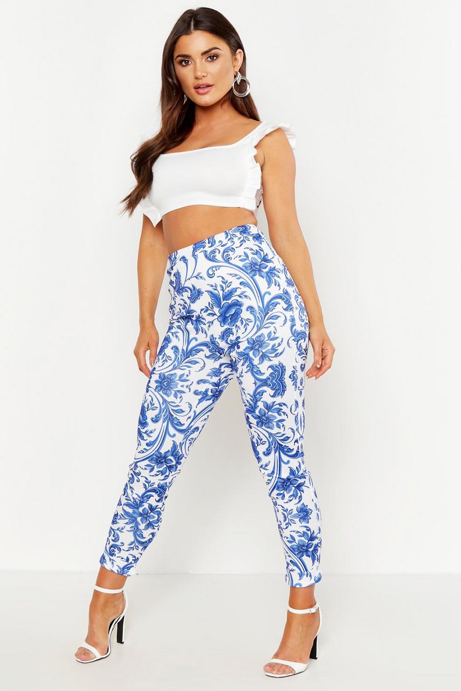 Porcelain High Waist Skinny Trousers image number 1