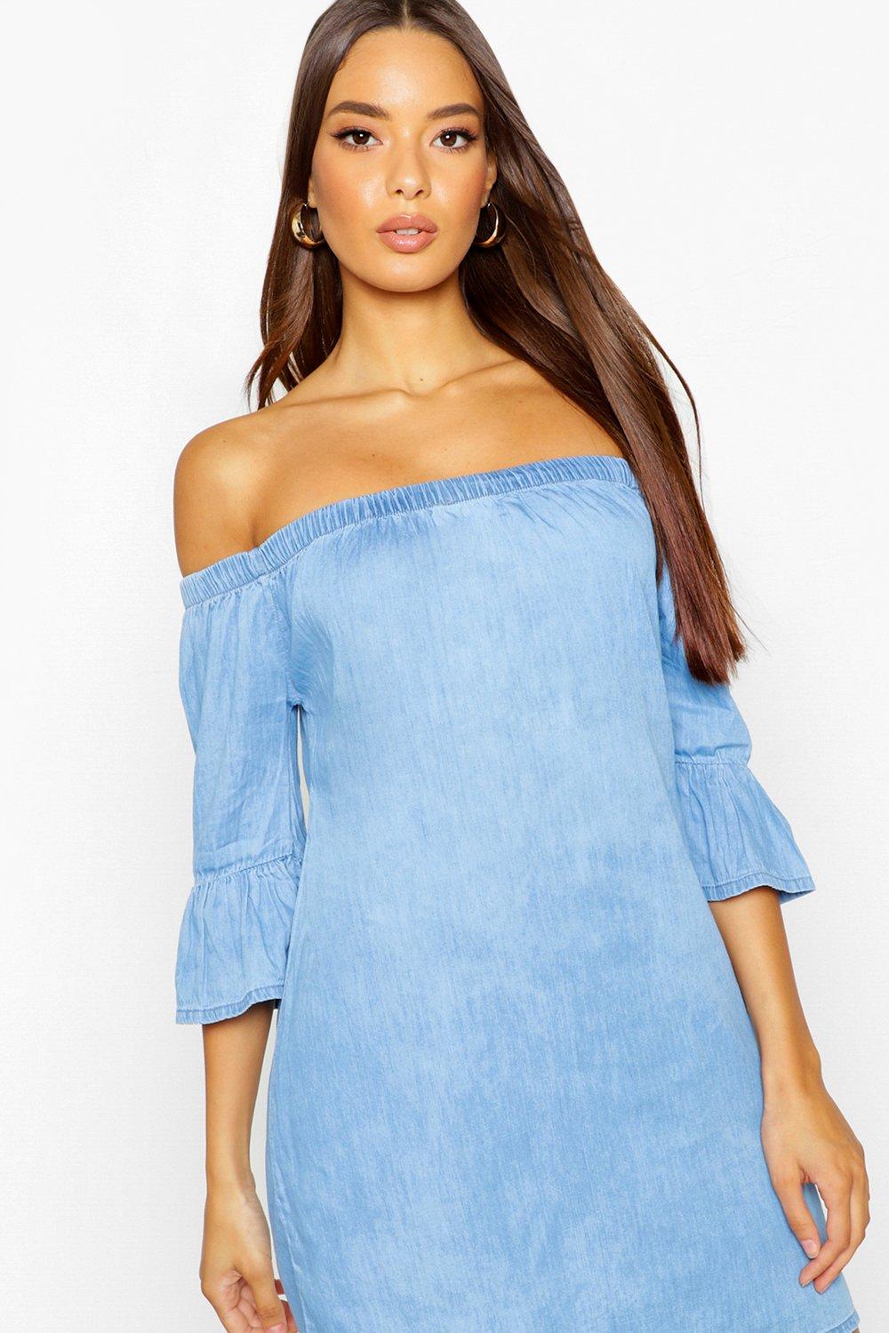 boohoo baby blue dress