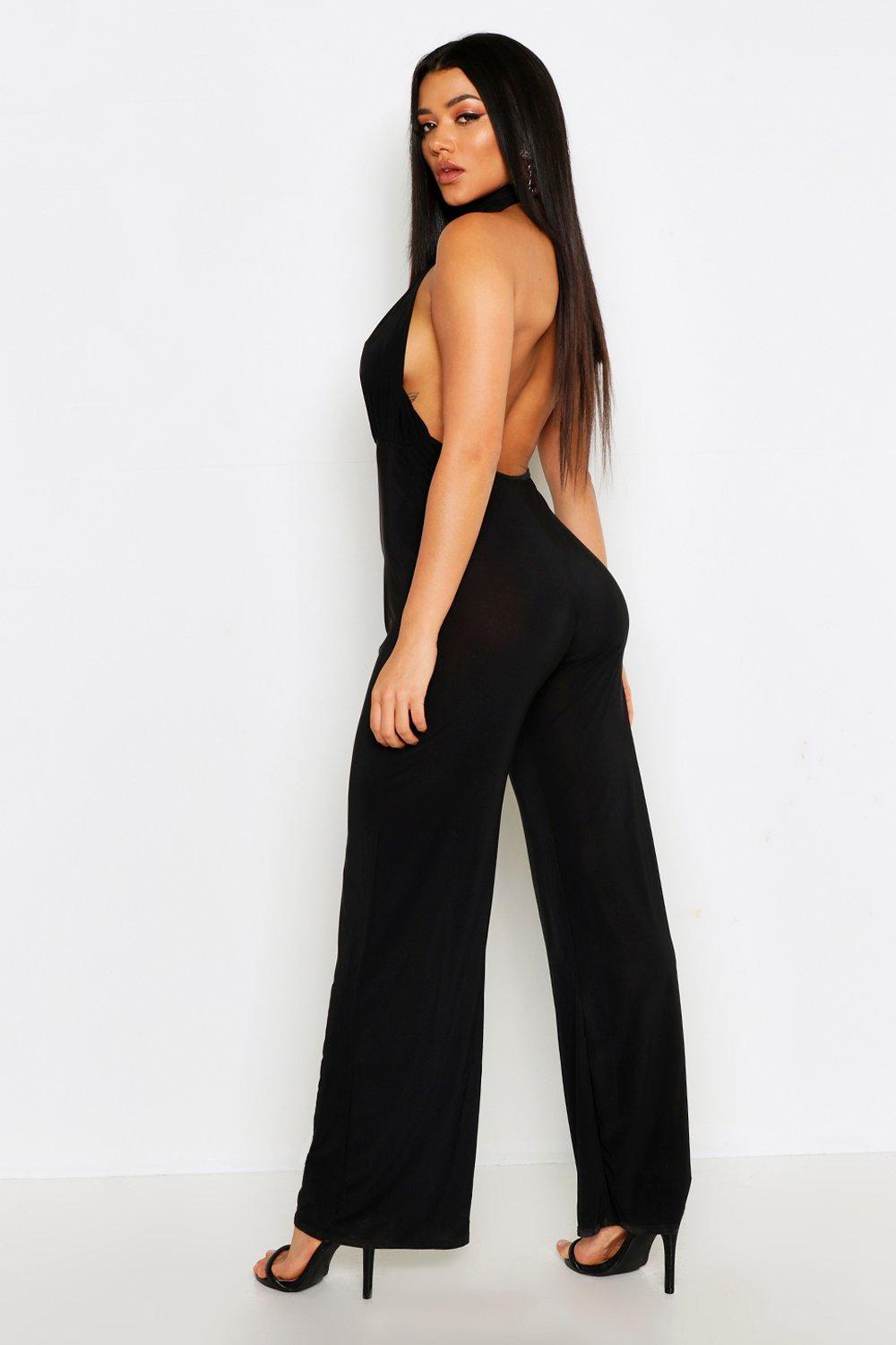 Tall Sweetheart Neckline Backless Jumpsuit in Red