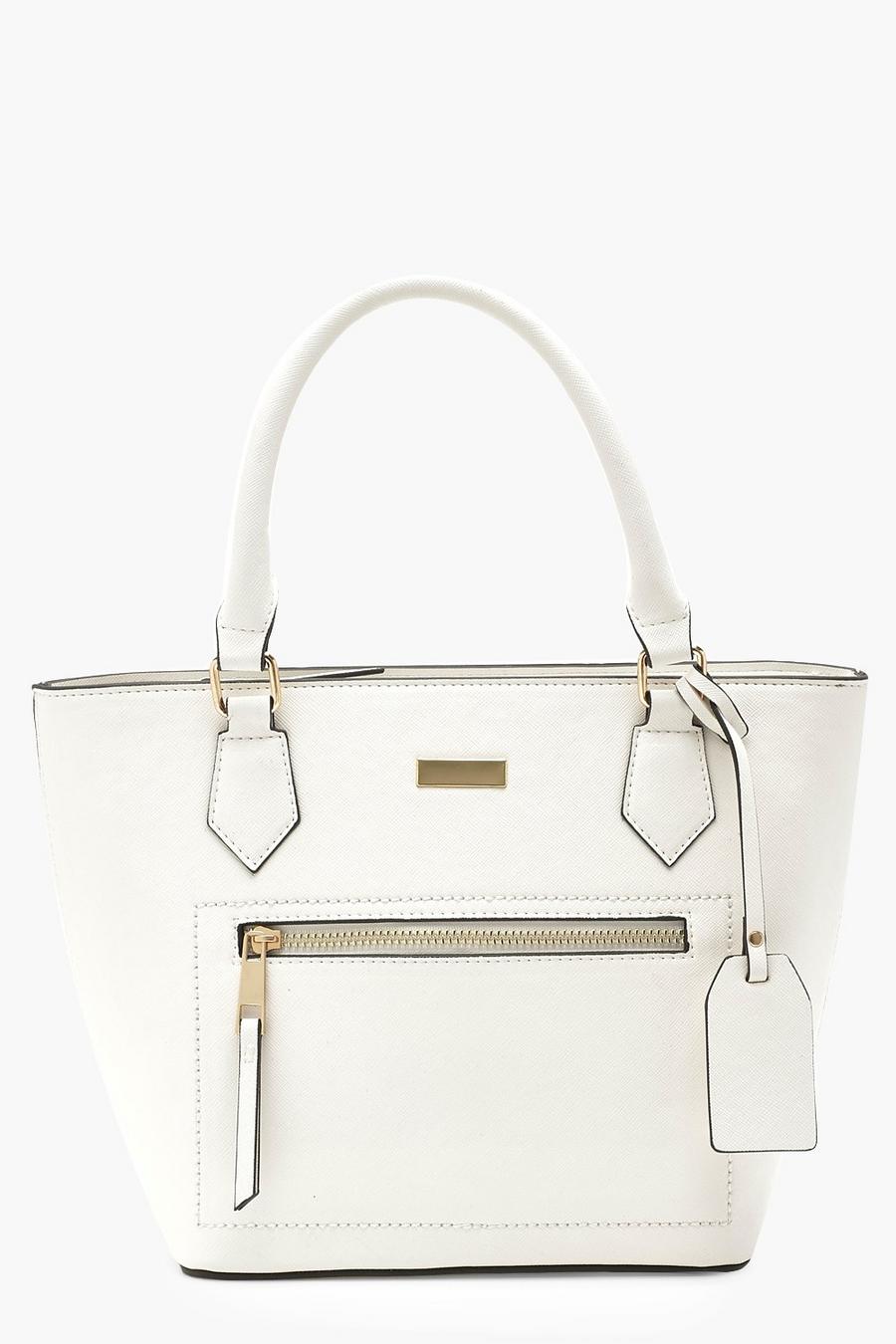 Structured Zip Front Tote Bag image number 1