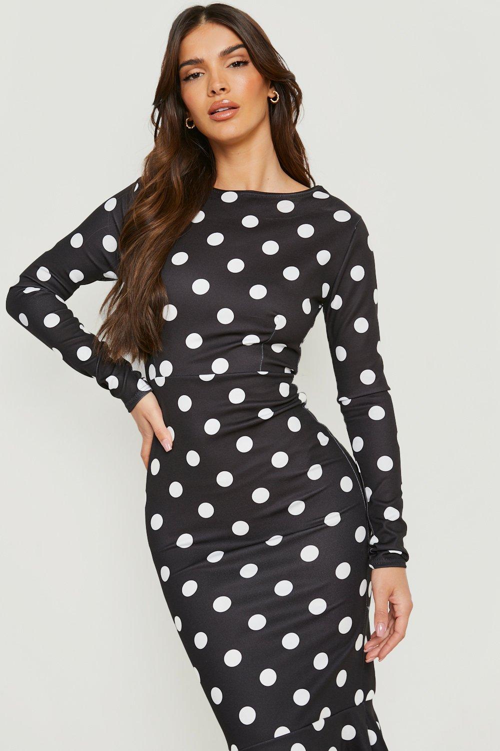 Long sleeve shop polka dot dress