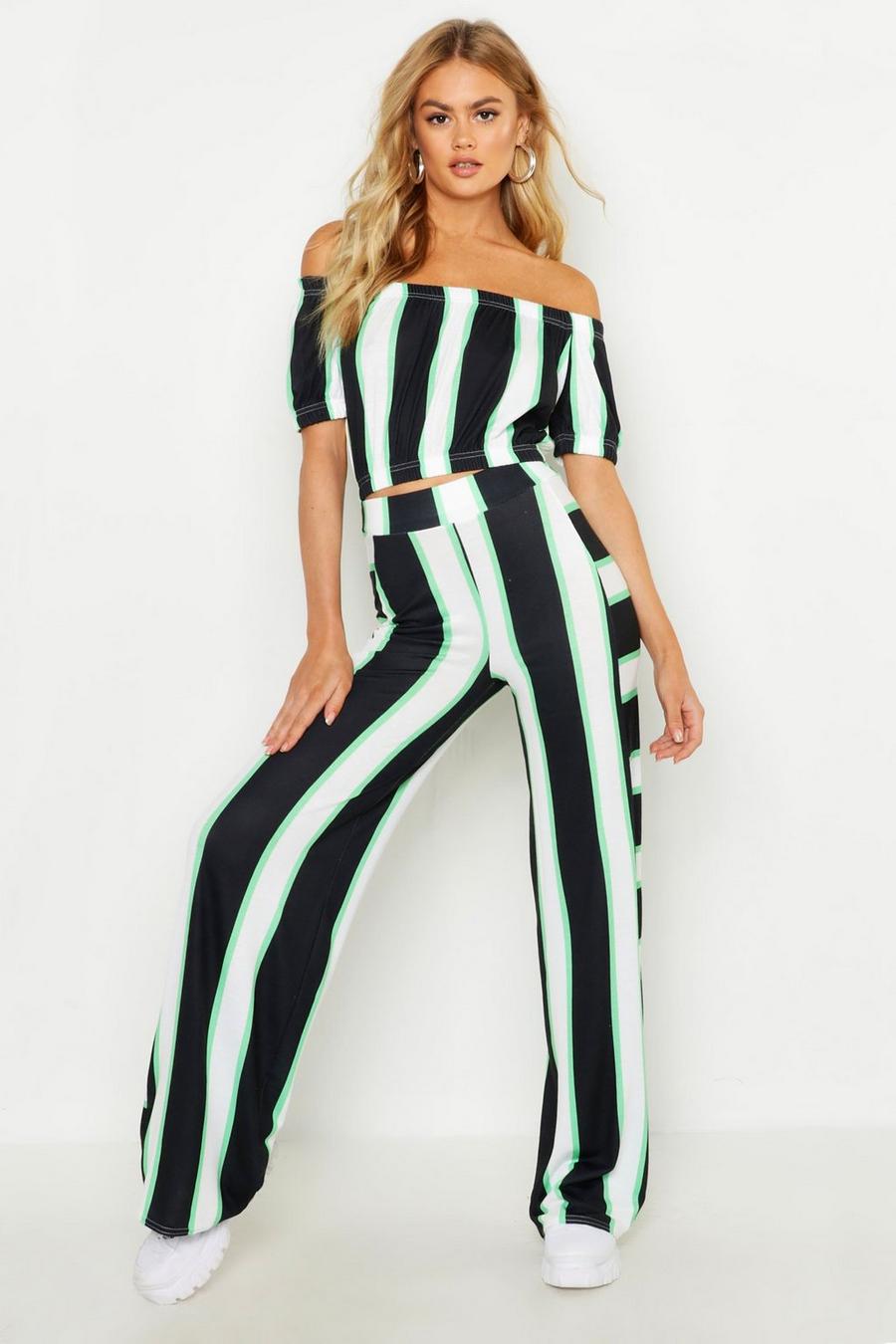 Striped Wide Legged Pants image number 1
