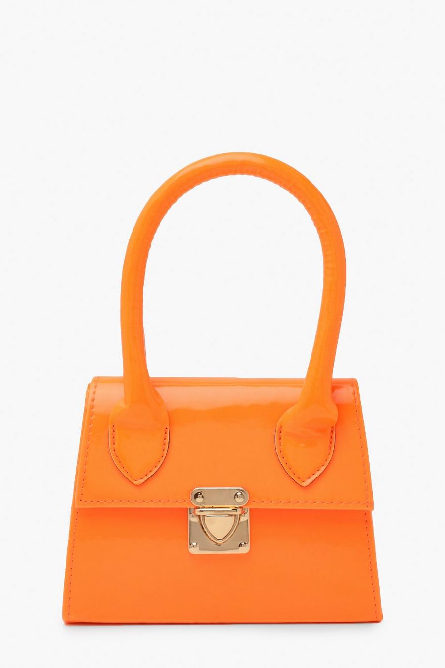 Orange Neon Micro Mini Structured Handle Grab Bag image number 1