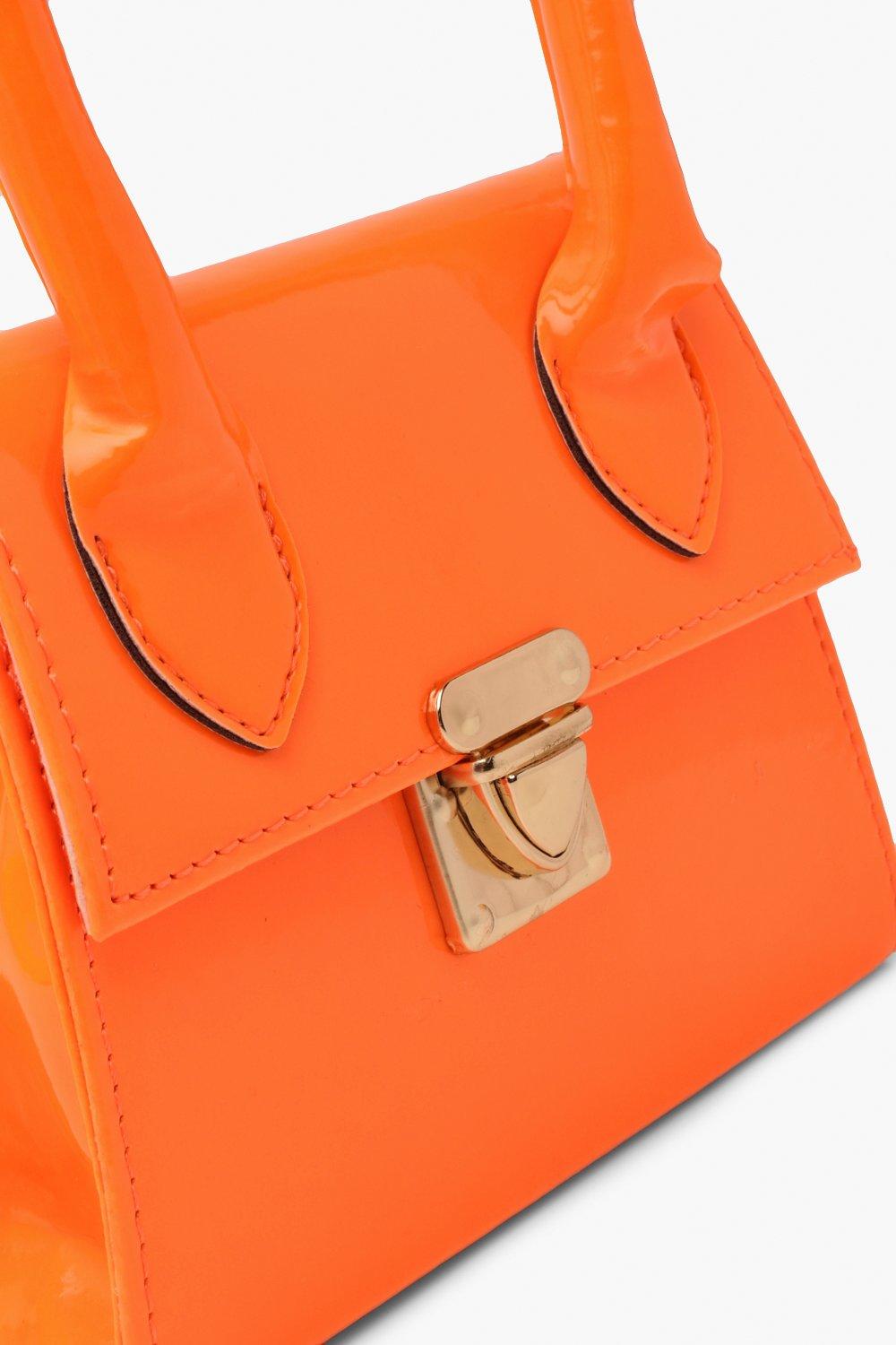 Neon Micro Mini Structured Handle Grab Bag boohoo UK