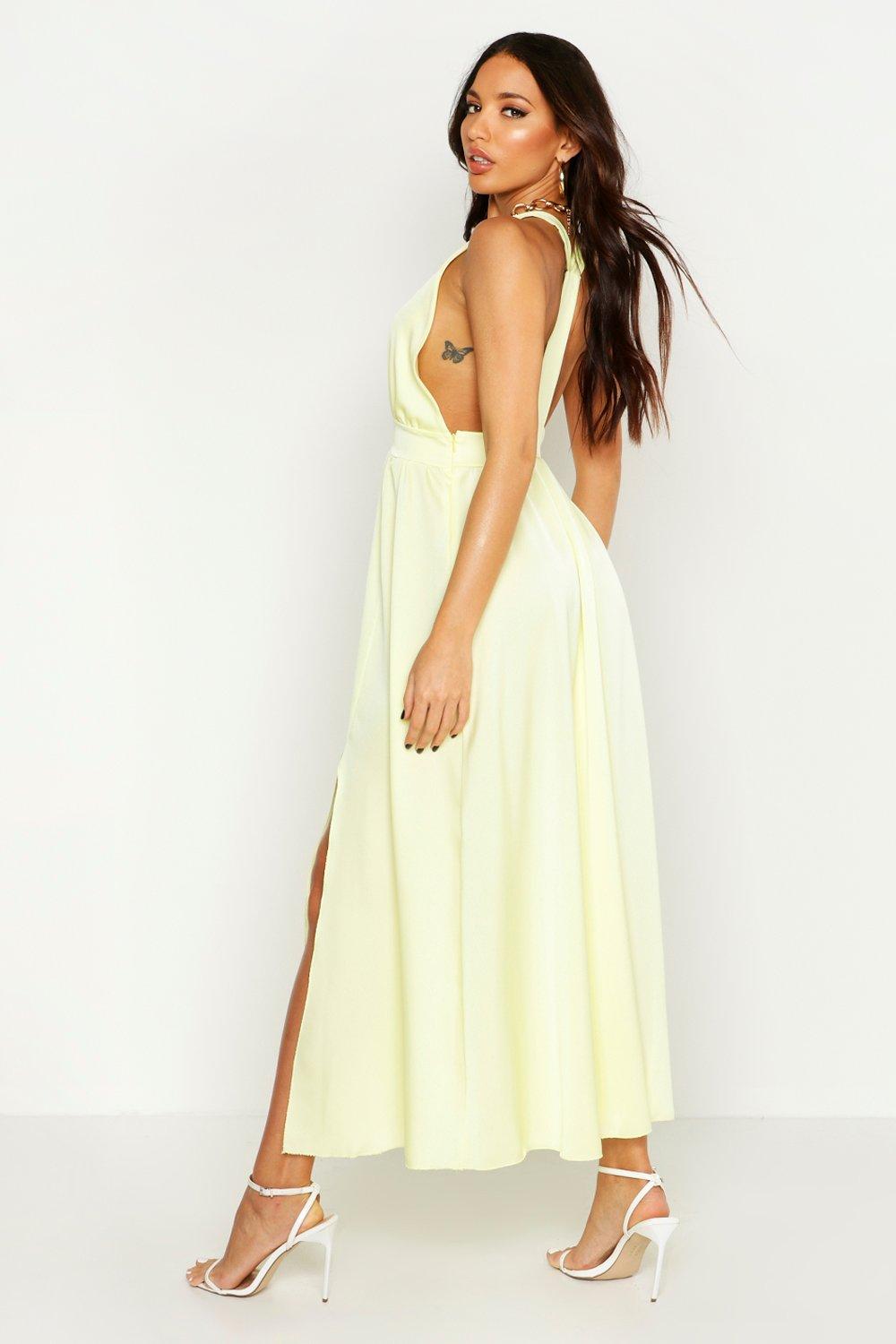 boohoo yellow maxi dress