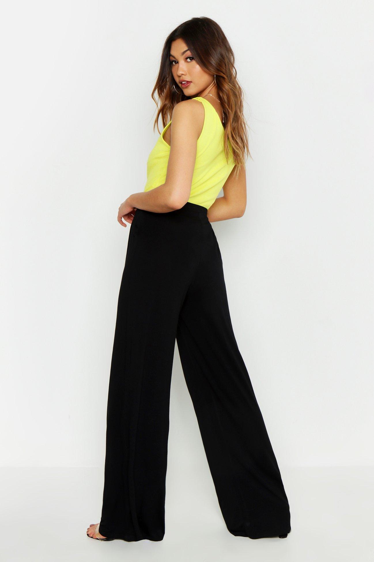 Basic Wide Leg Jersey Trousers