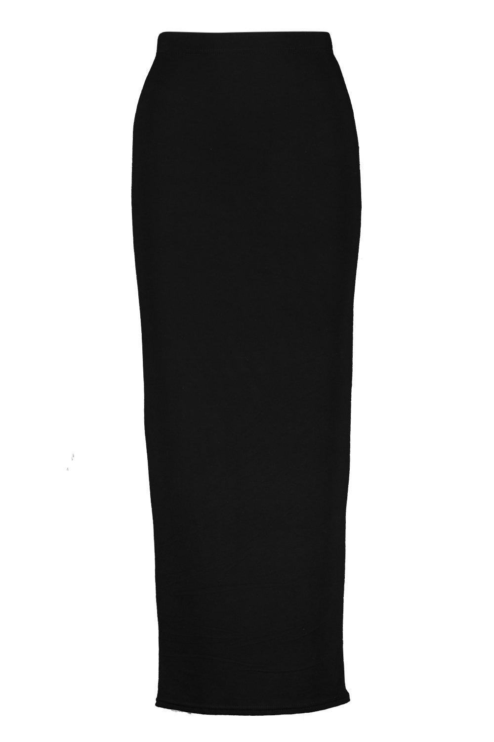 black long jersey skirt