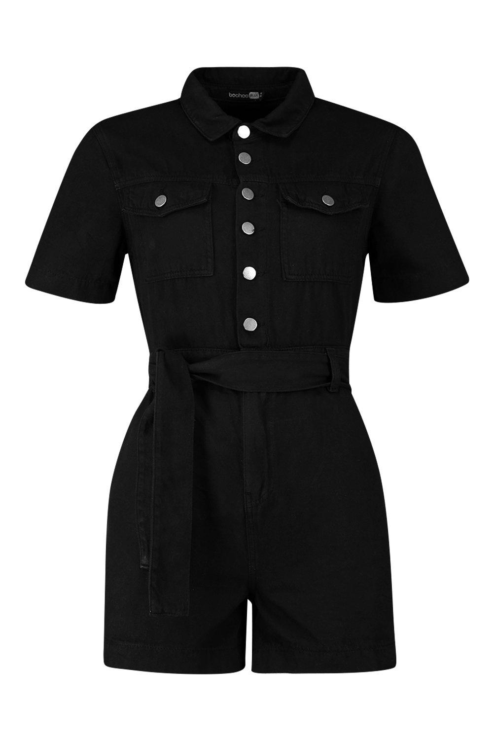 black denim playsuit
