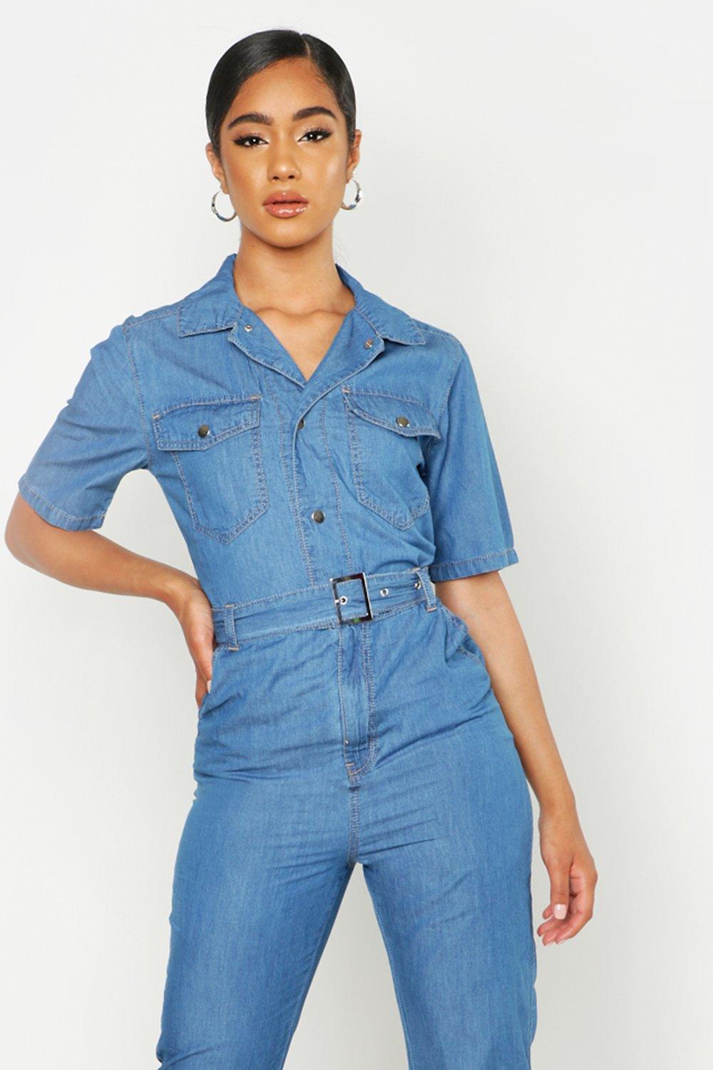 denim utility boilersuit