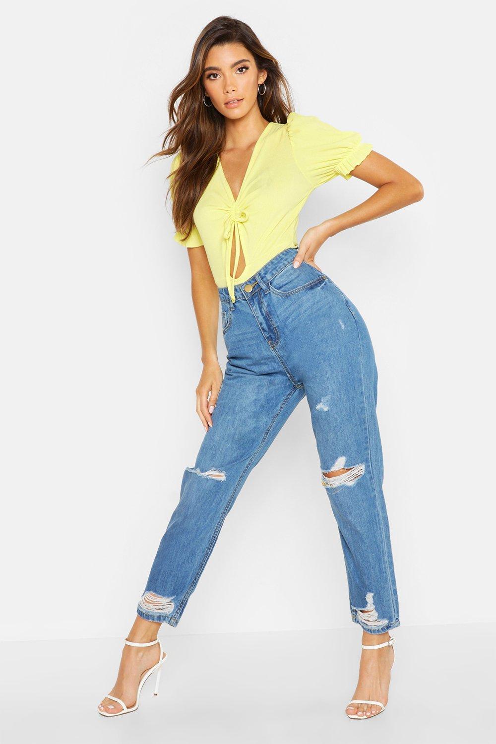 boohoo ripped boyfriend jeans