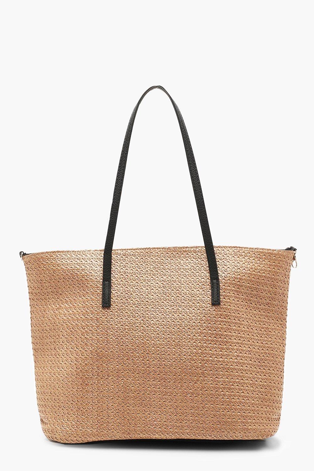 beige beach bag