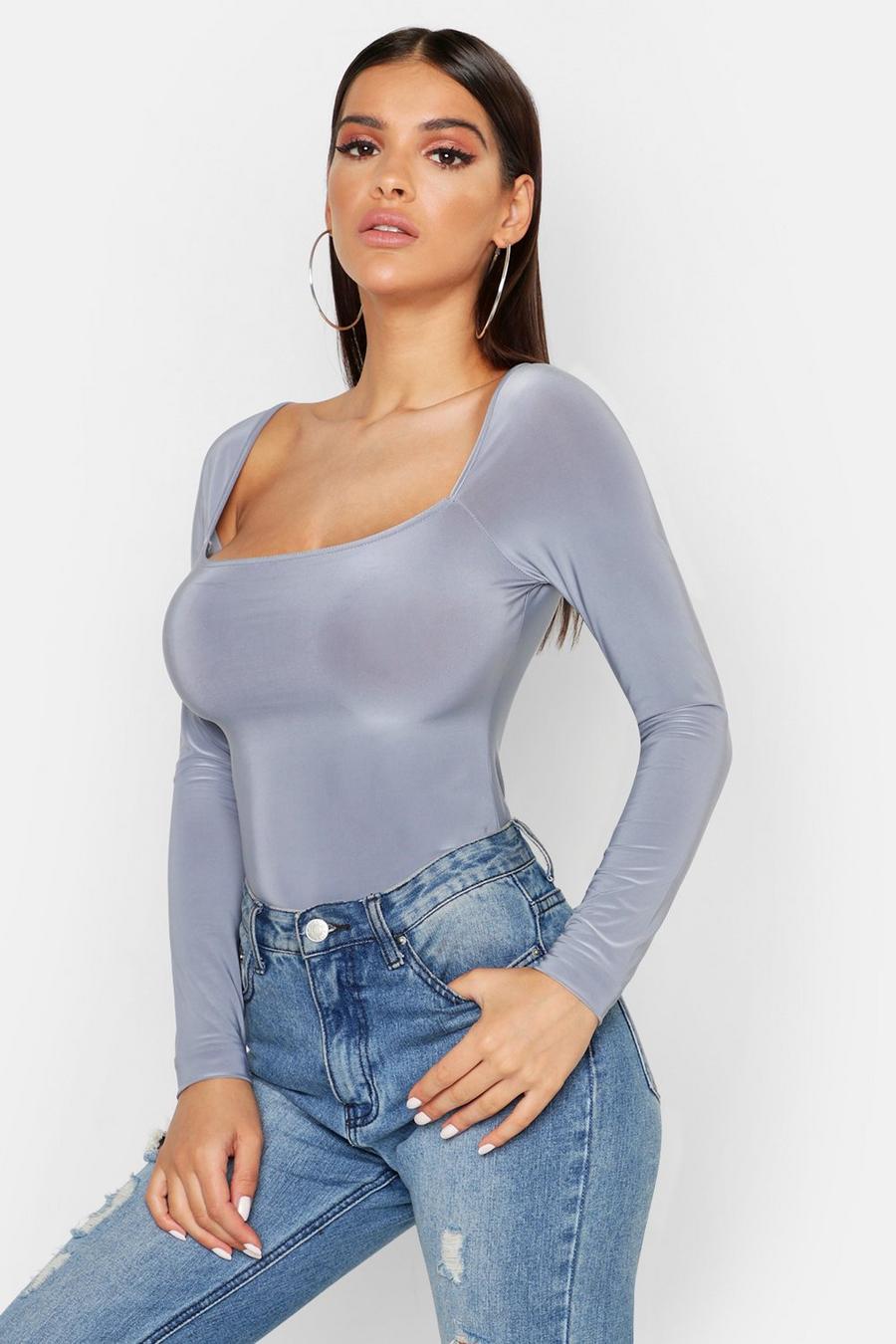 Square Neck Slinky Bodysuit image number 1