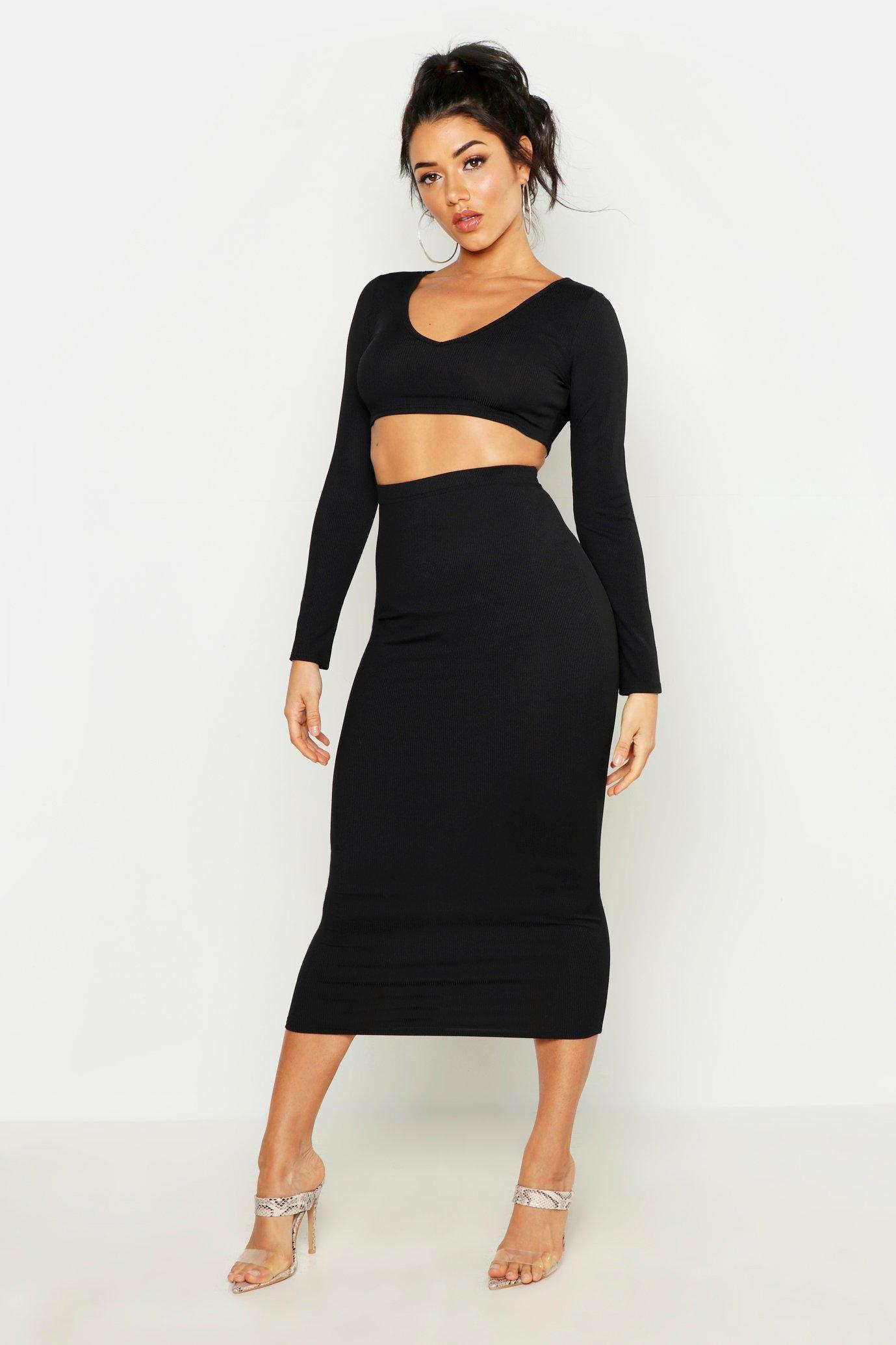 boohoo two piece skirt and top