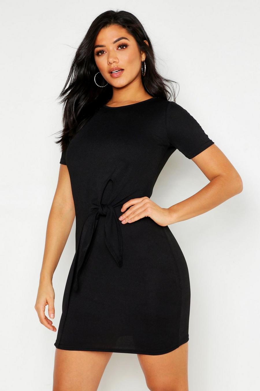 Knot Front Long Sleeve Shift Dress image number 1