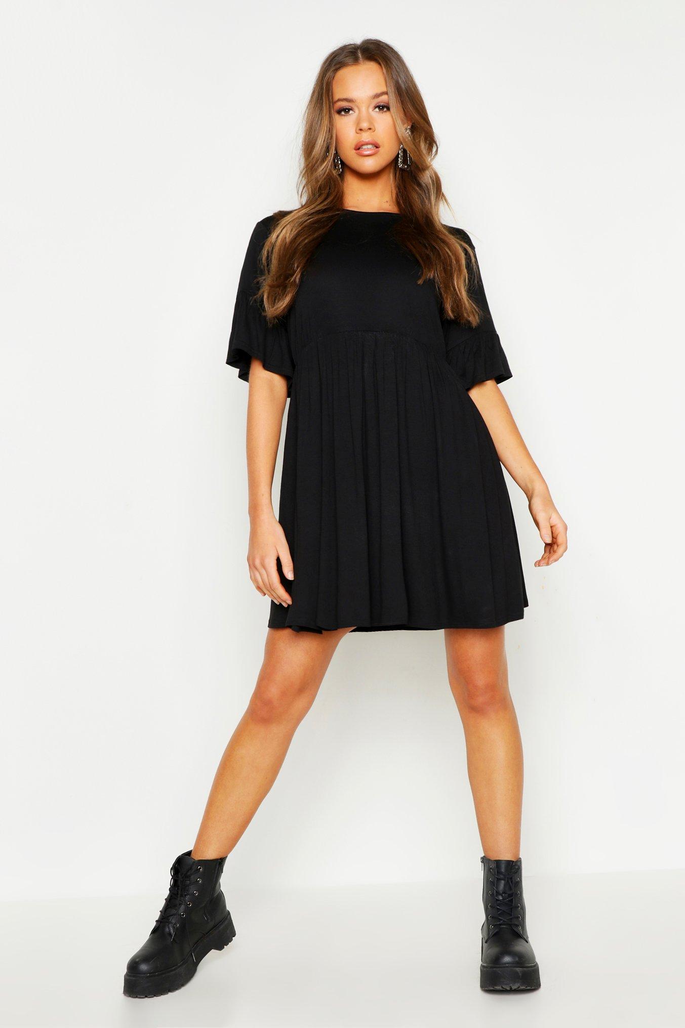 frill sleeve smock dress