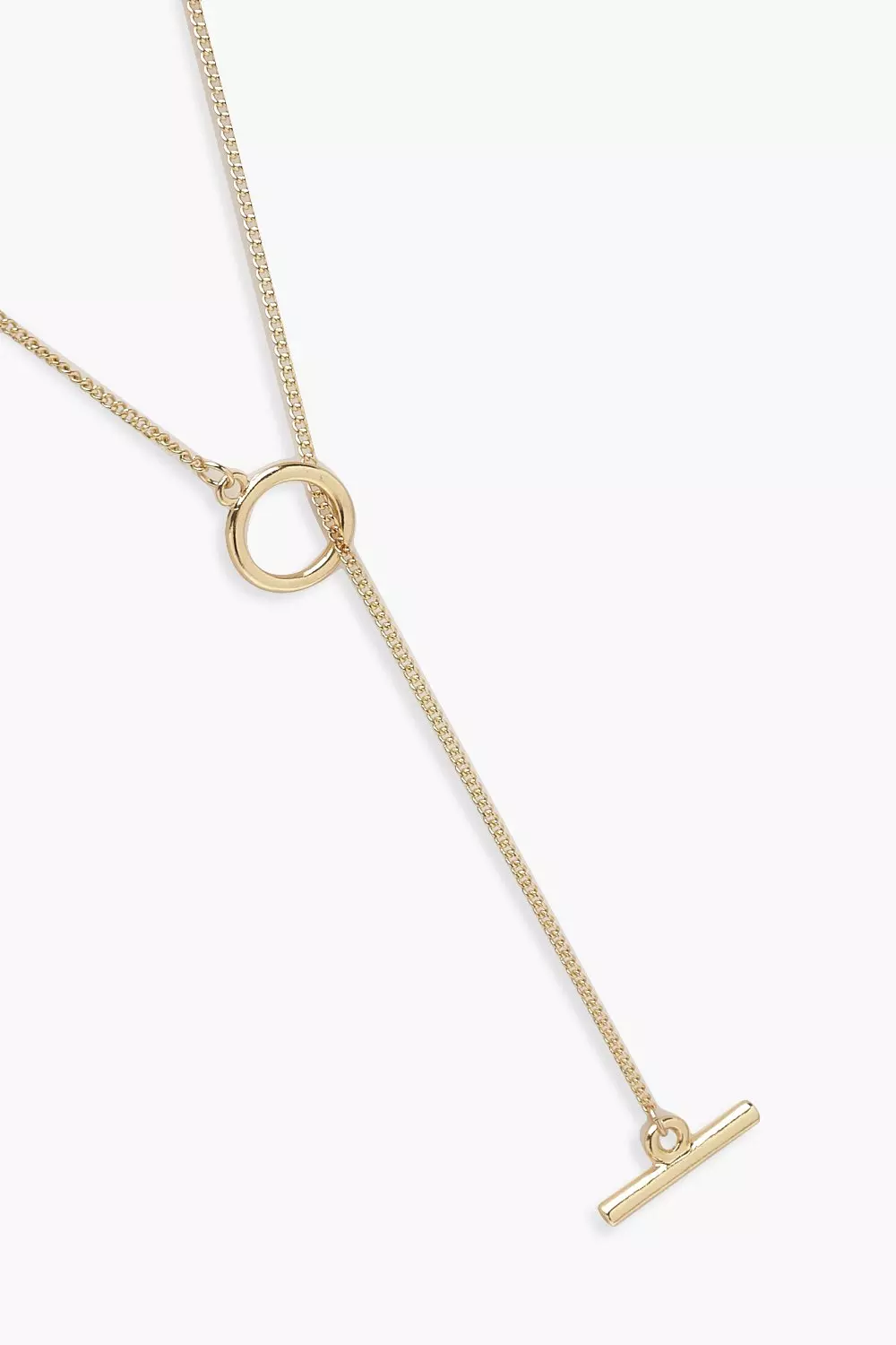 T bar online and circle necklace