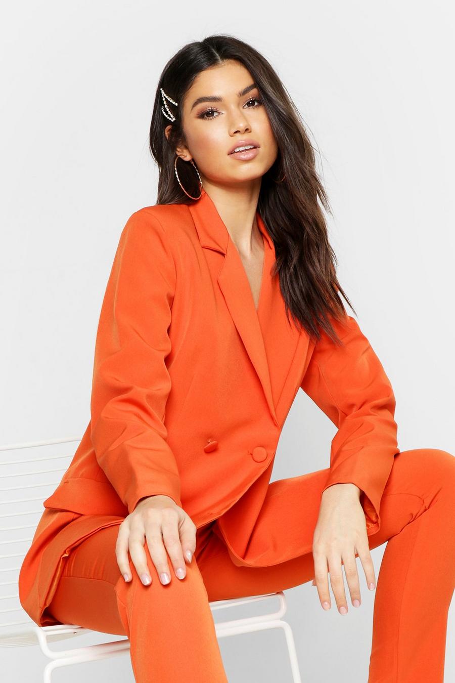 Orange Oversized Tailored Blazer