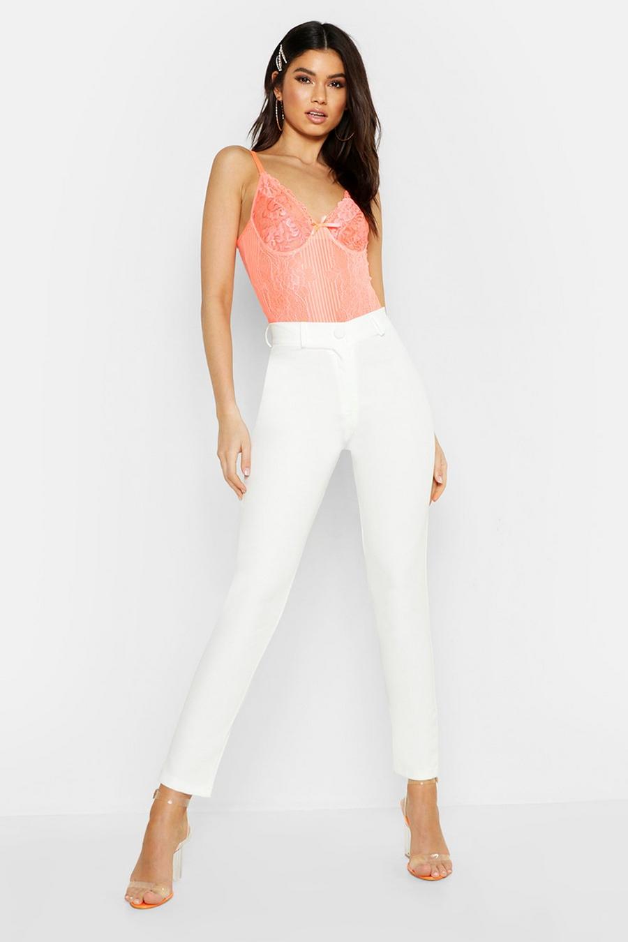 Ivory Tapered Leg Trousers image number 1