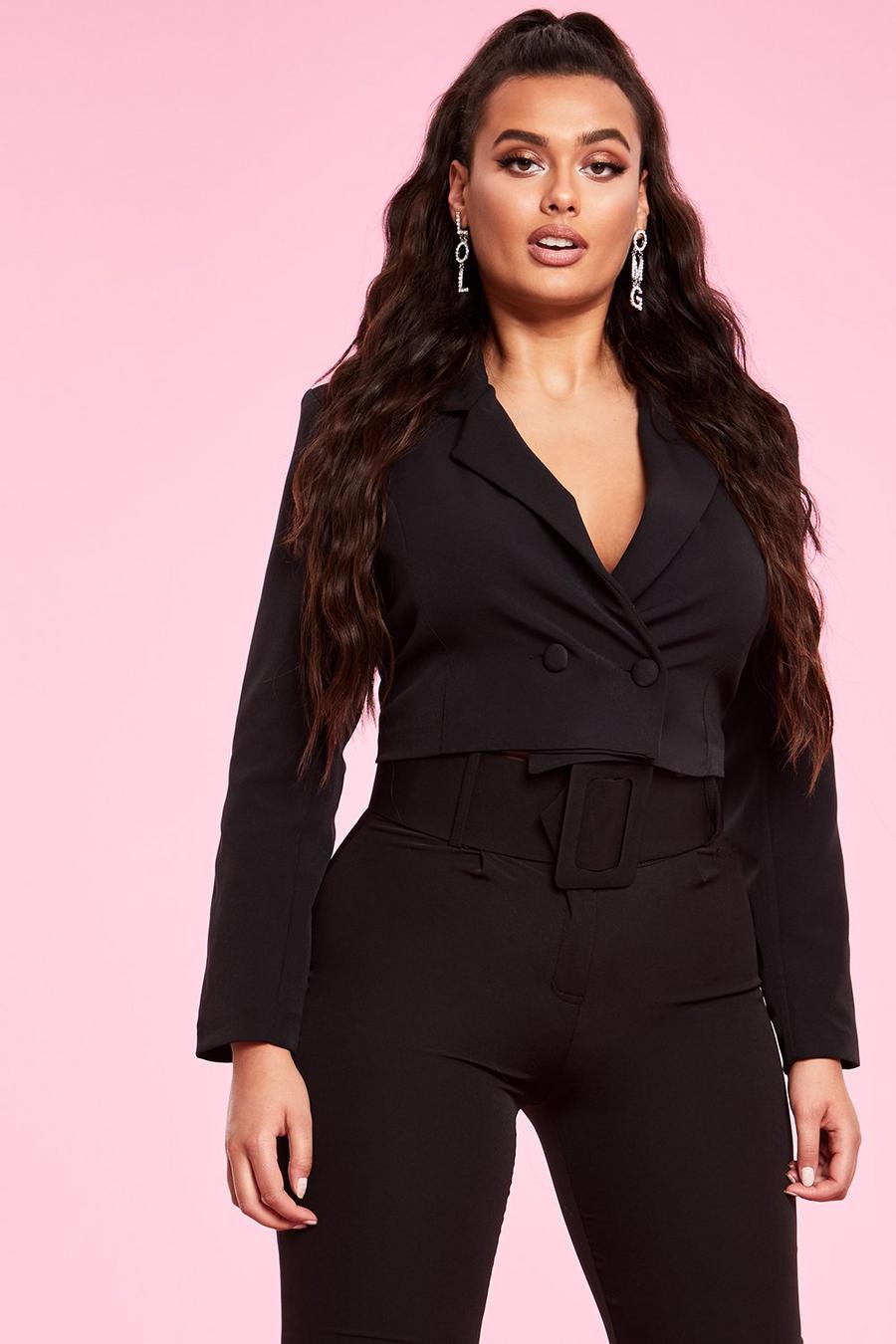 Cropped Double Breasted Blazer image number 1