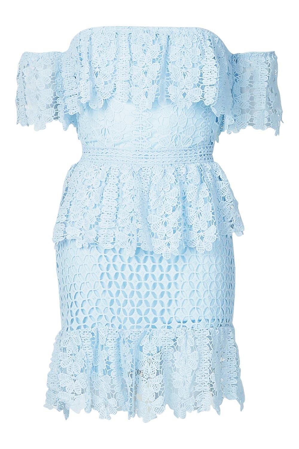 boohoo navy lace dress