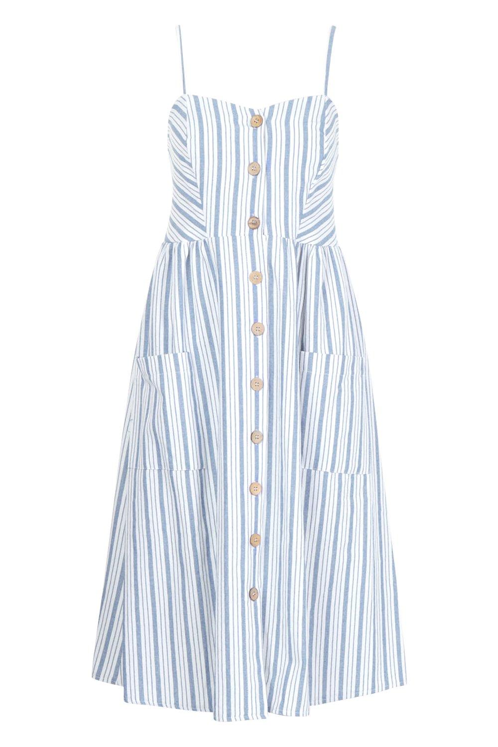 Striped on sale dress boohoo