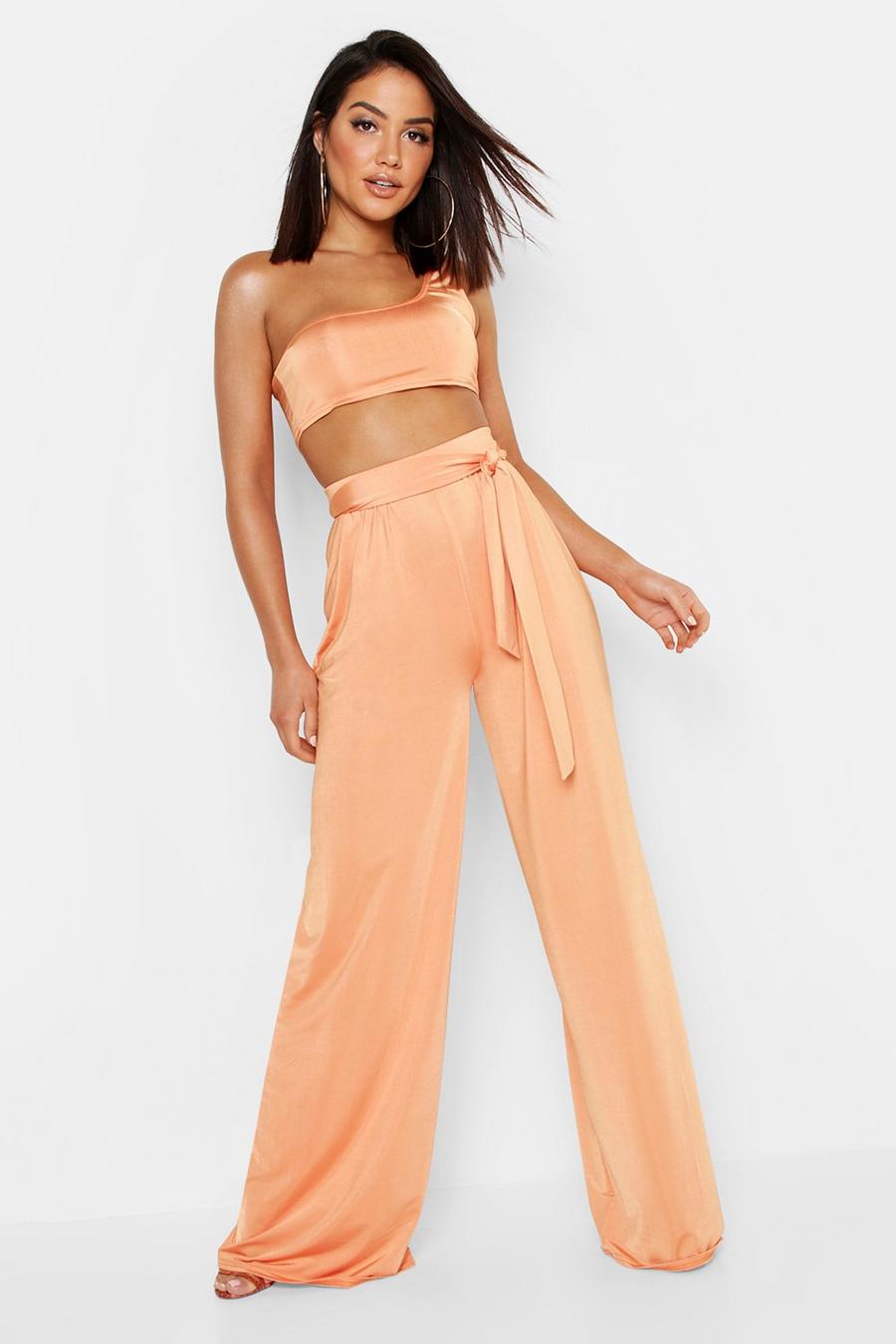 Slinky Belted Wide Leg Trousers image number 1
