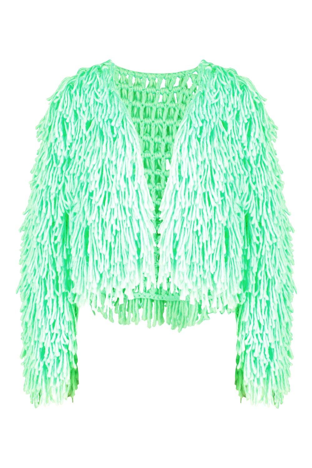 neon shaggy sweater