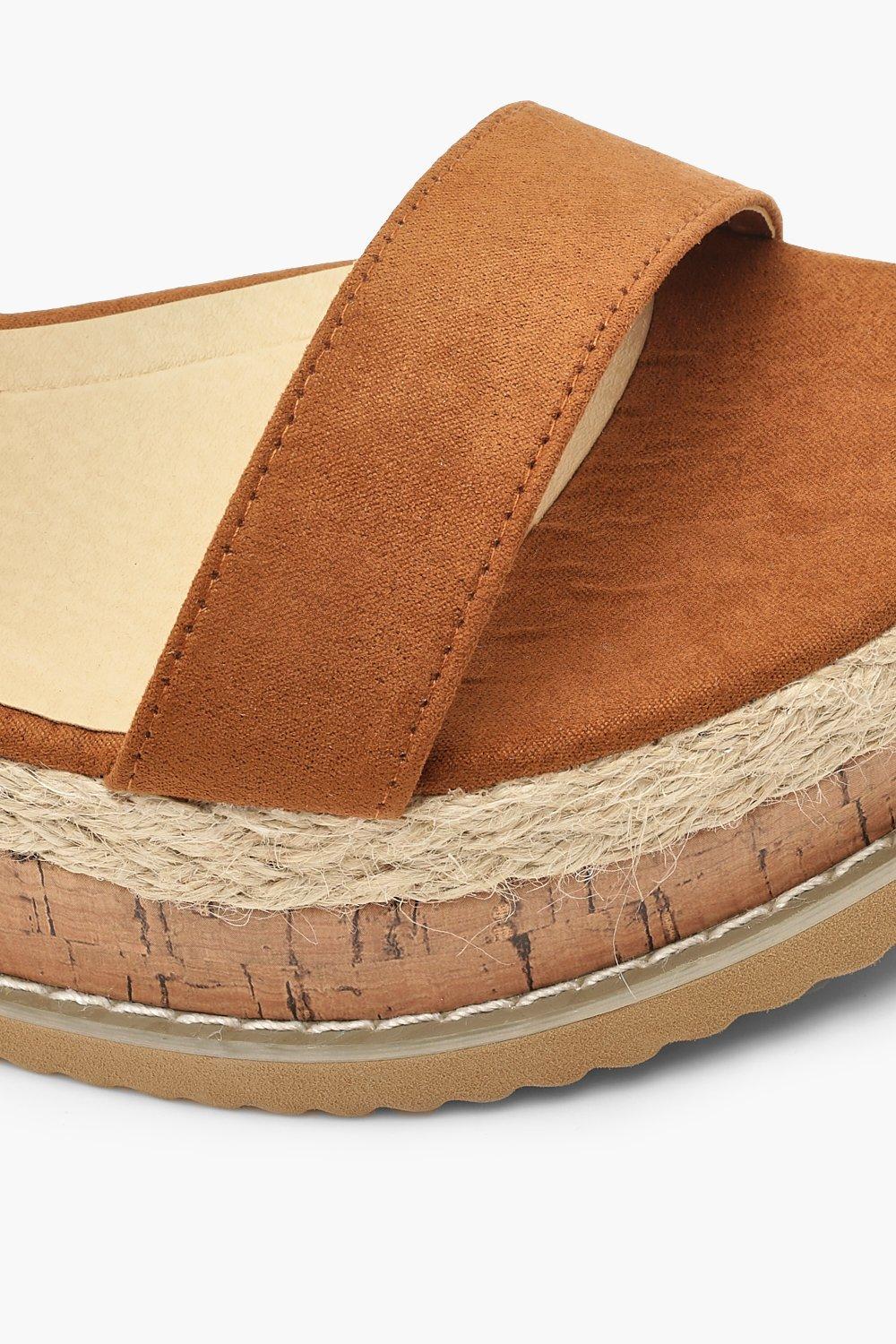 Tan espadrille flatform online sandals