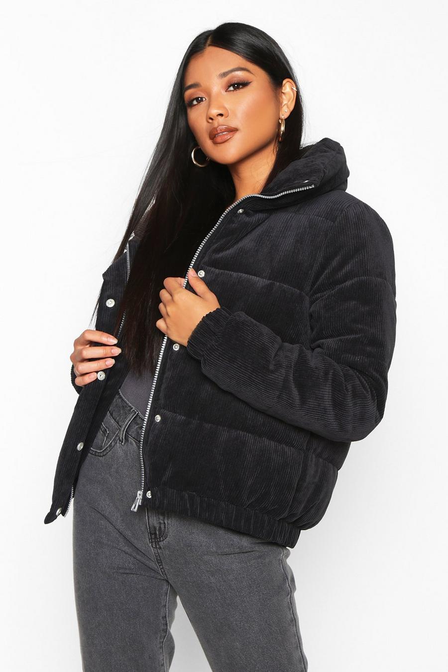 Cord Panelled Puffer Jacket image number 1