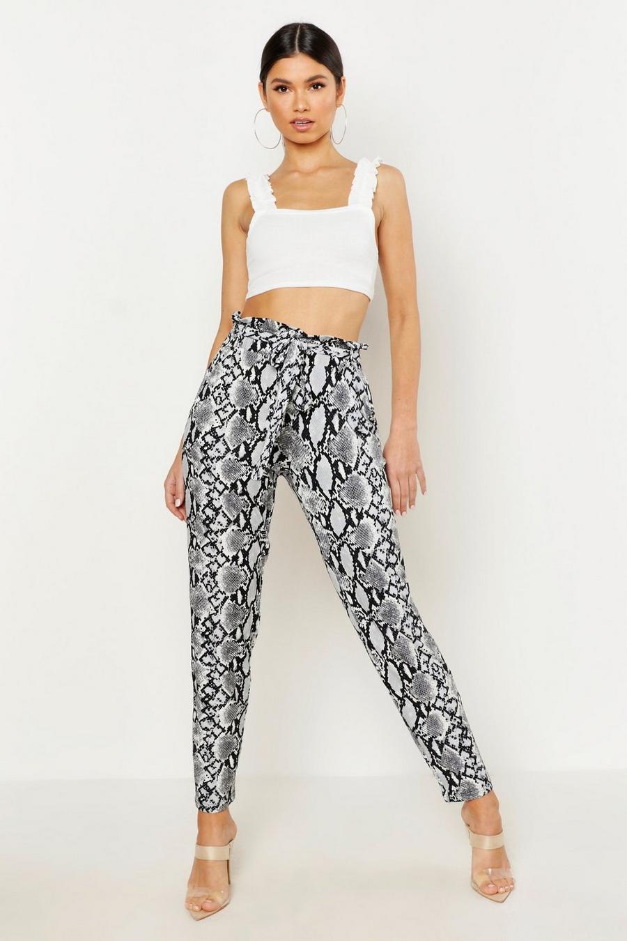 Snake Print Tapered Pants image number 1