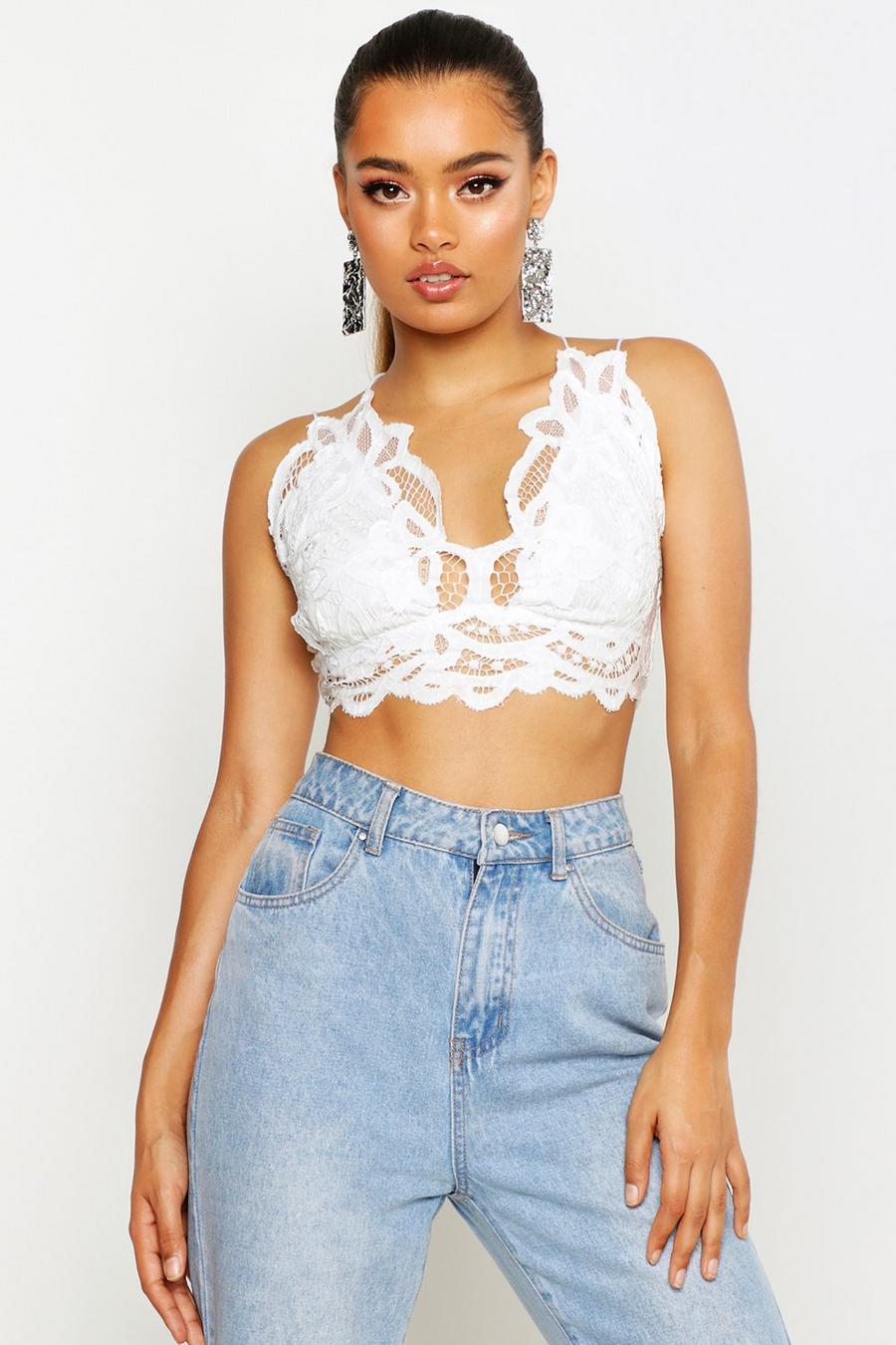Lace Strappy Cross Back Bralet image number 1