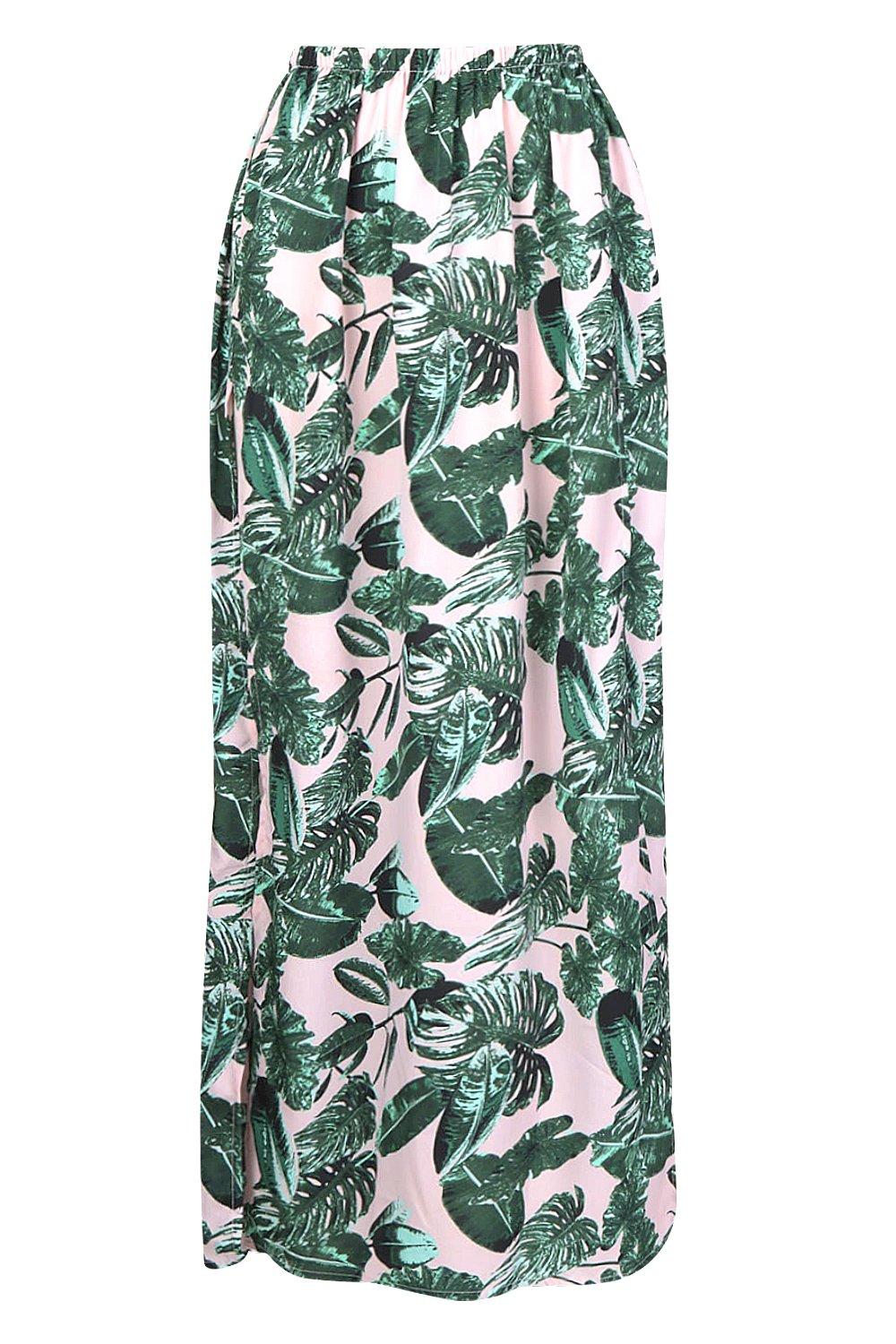 Palm leaf clearance maxi skirt