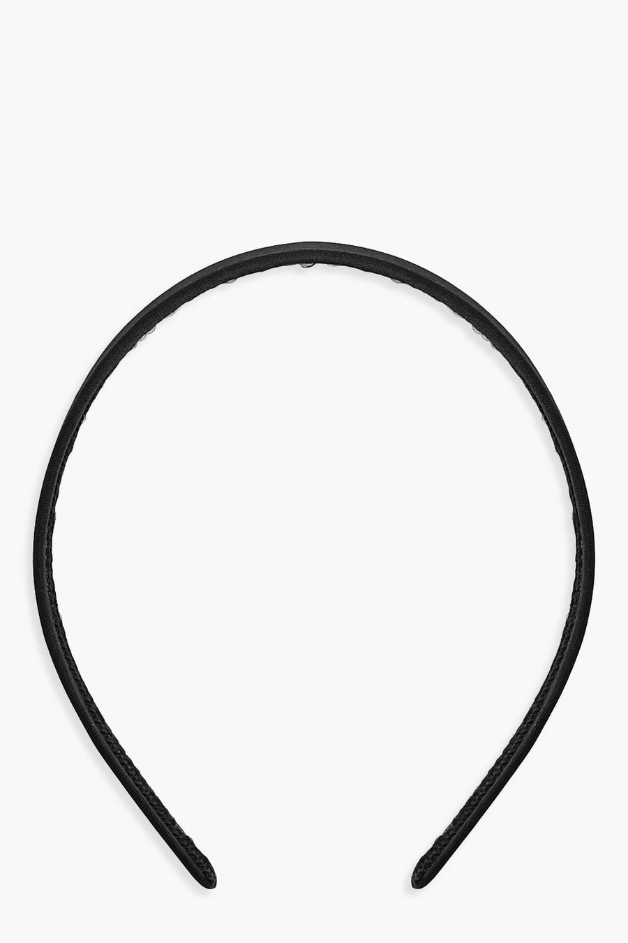Schwarzes Haarband aus Satin, Schwarz image number 1