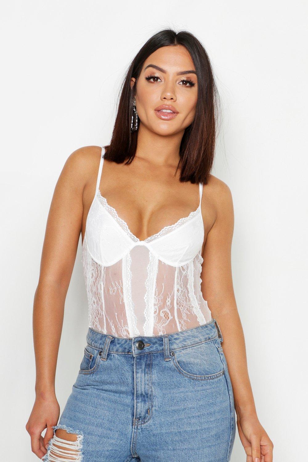 cupped lace bodysuit