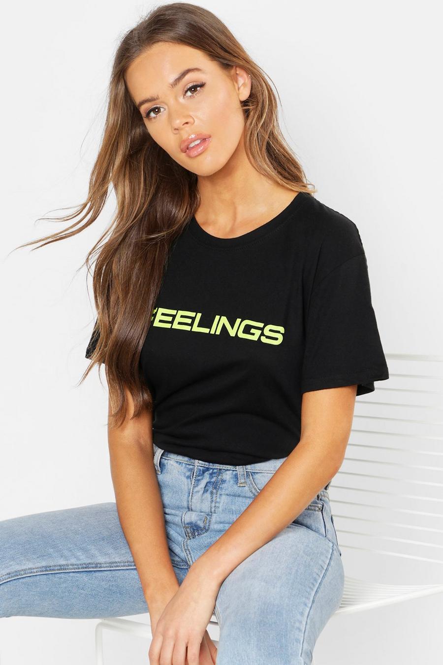 Feelings Oversized Neon T-Shirt image number 1