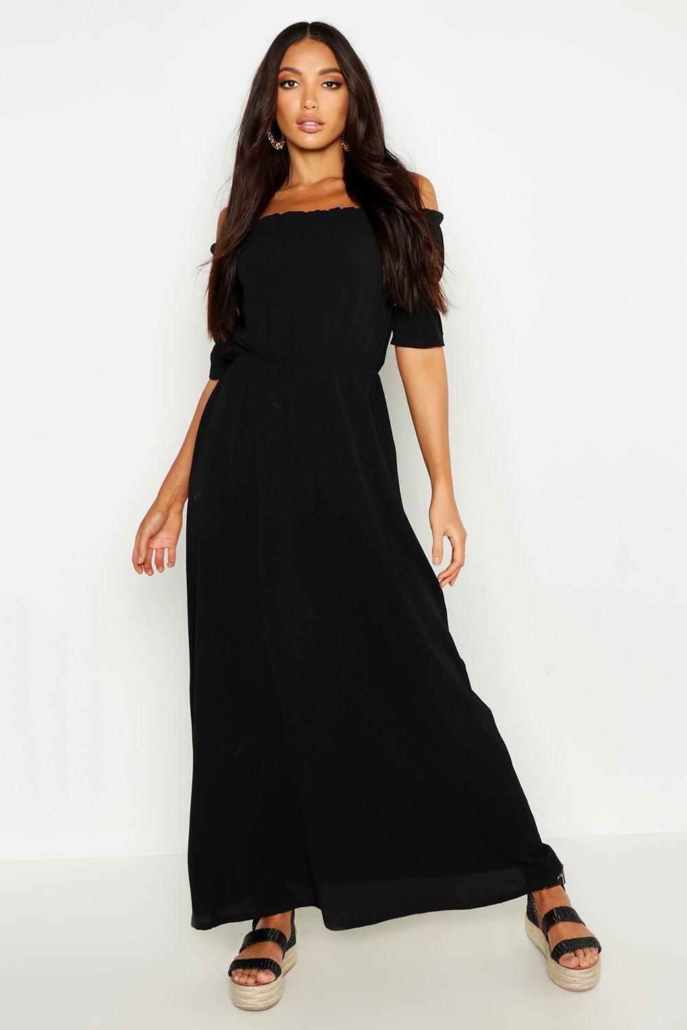 boohoo bardot maxi dress