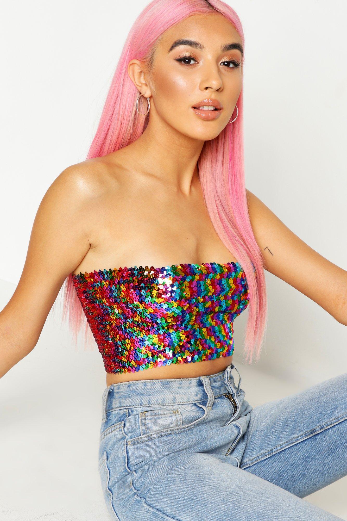 rainbow tube top dress